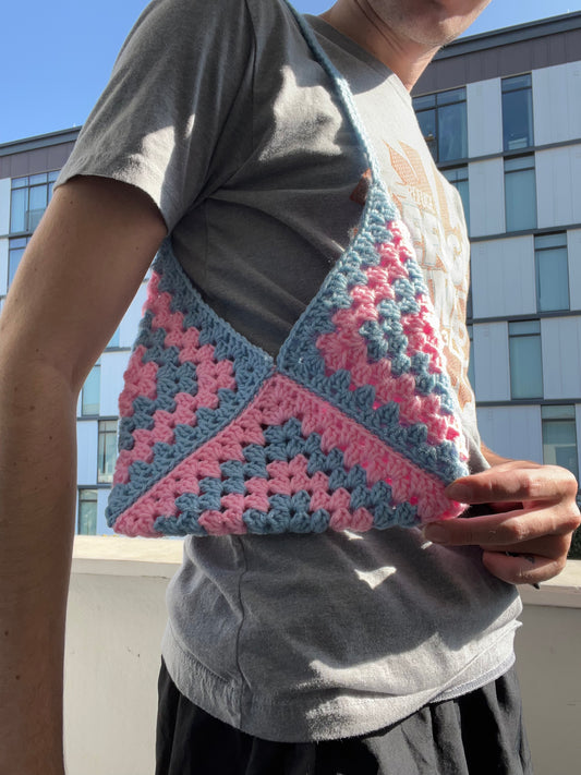 Color Duo Small Crochet Tote